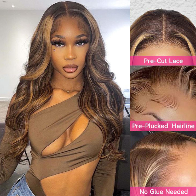 brown hair with highlights wig