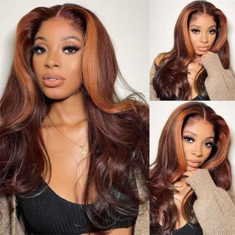 brown wig with highlights