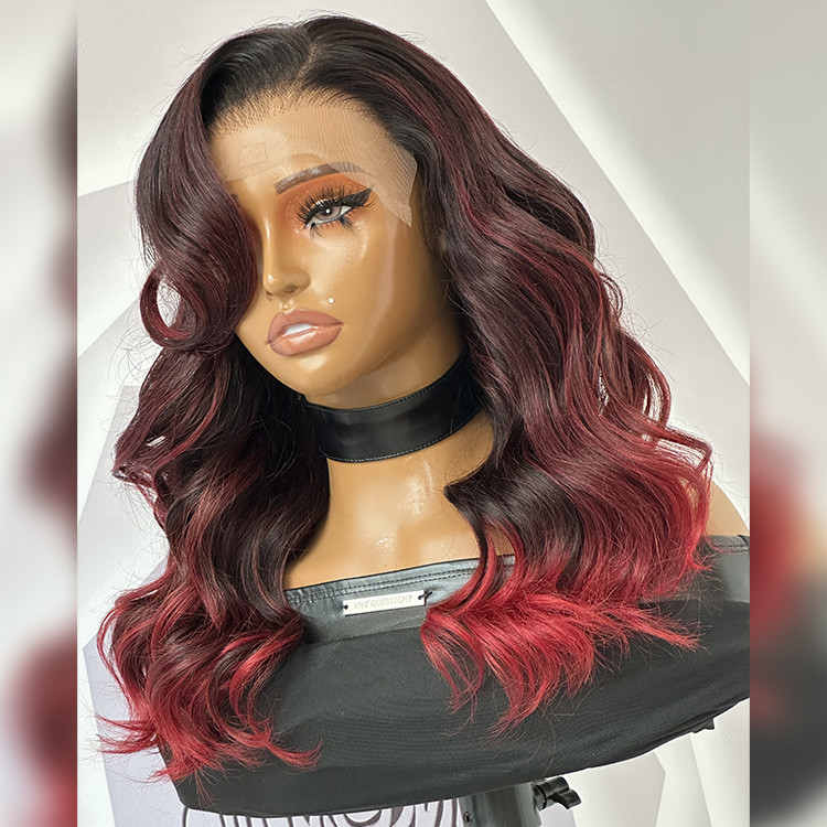 burgundy balayage