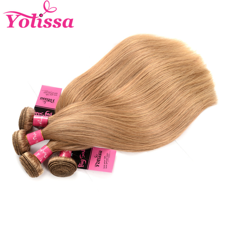 Straight Hair 4 Bundles Honey Blonde Color