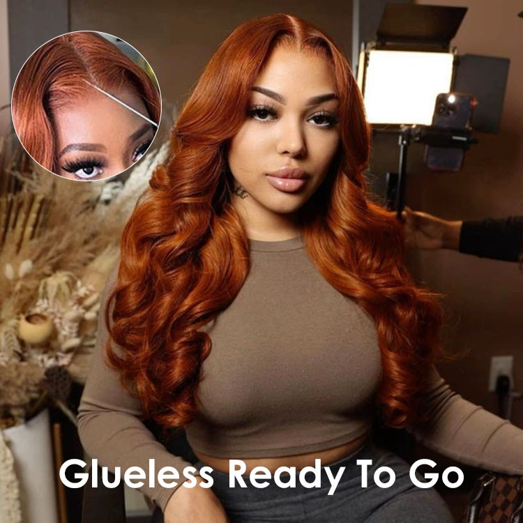 copper orange hair wig