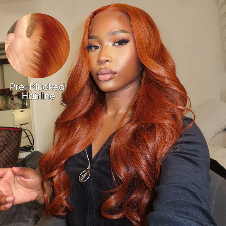 copper orange hair on dark skin