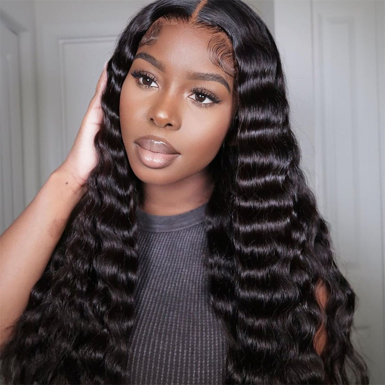 crimped human hair wigs