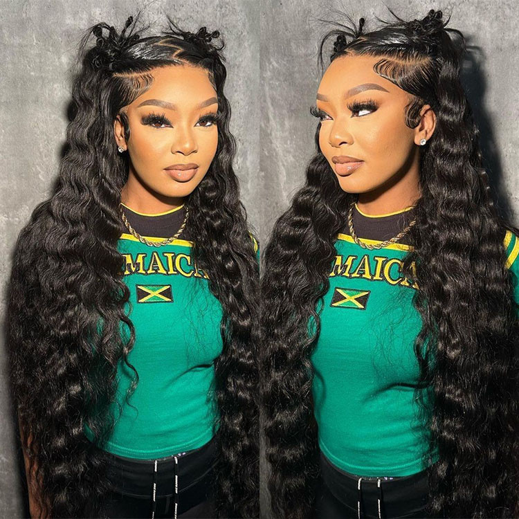 crimped lace front wigs human hair