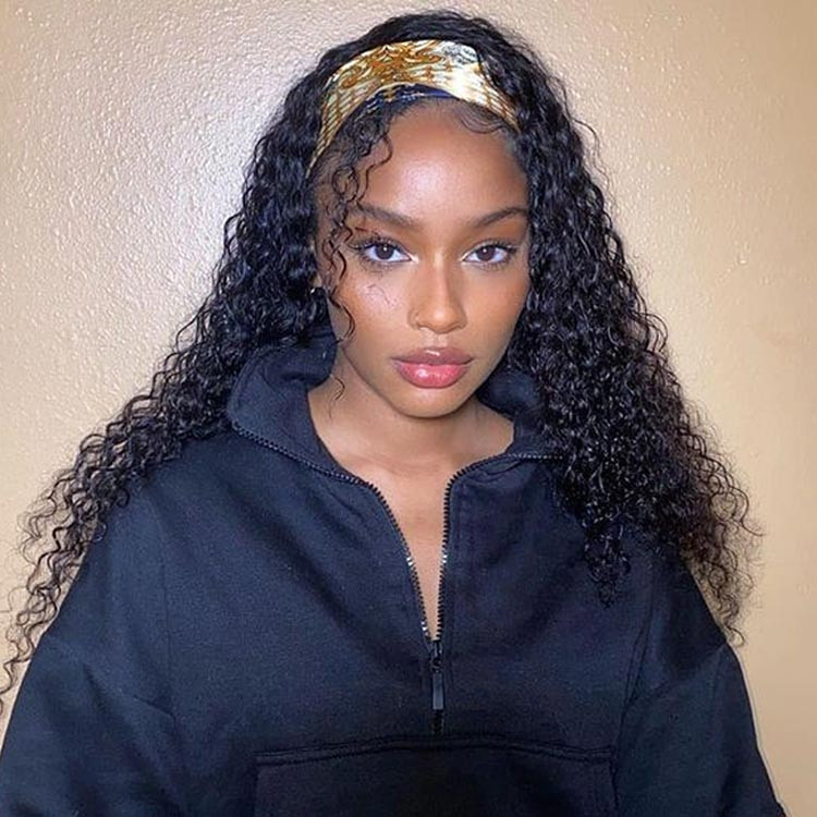 curly headband wigs