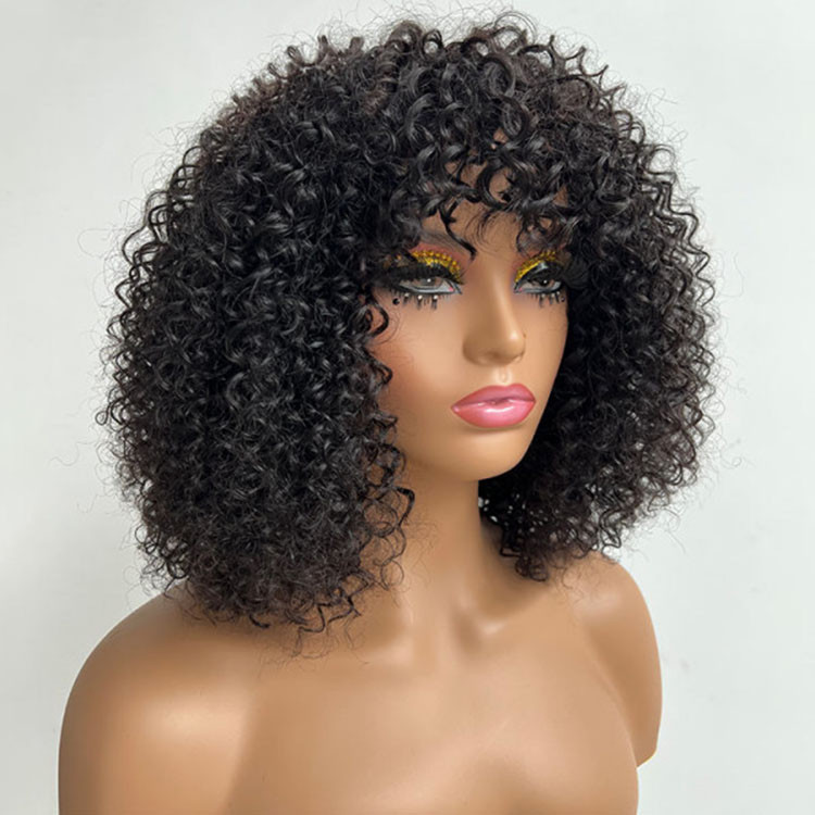 curly wig with bangs