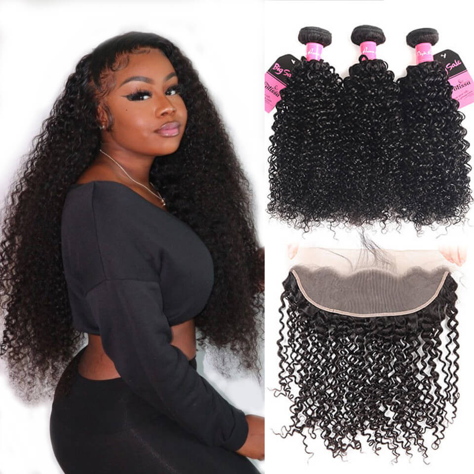 curly bundles with frontal 13*4