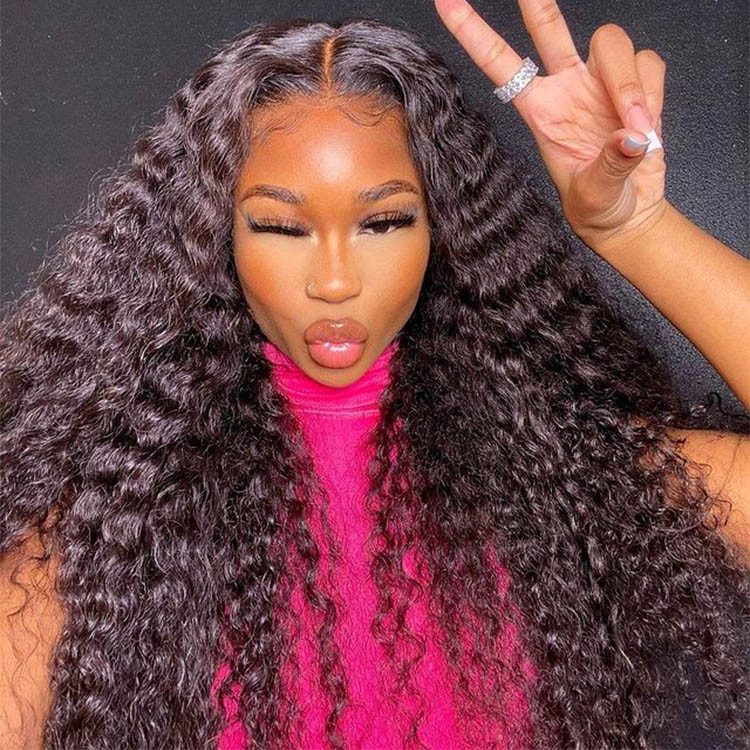 deep wave lace closure wigs