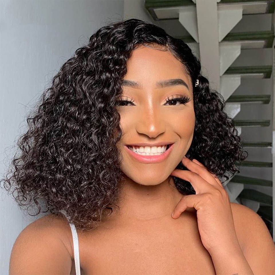 deep wave bob human hair wigs