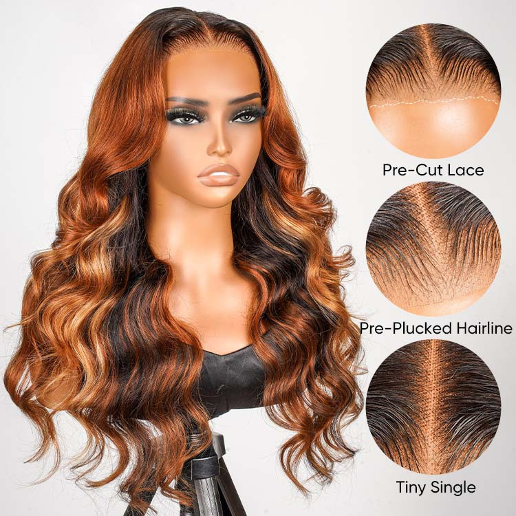 black and ginger hair