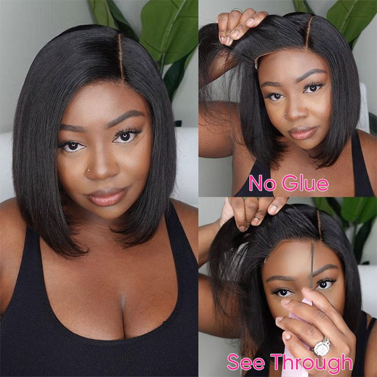 glueless bob wig human hair