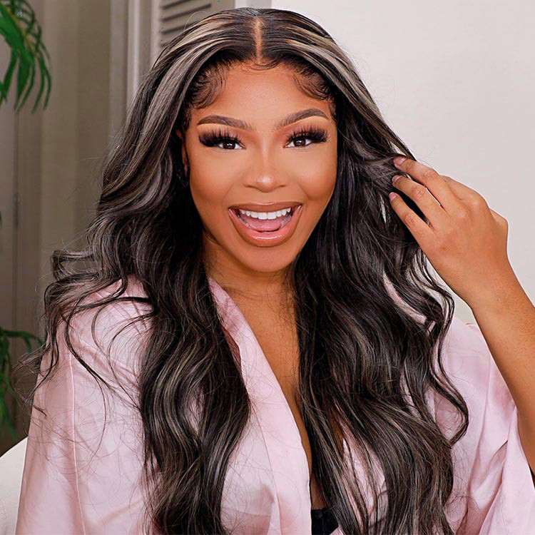 black wigs with gray highlights