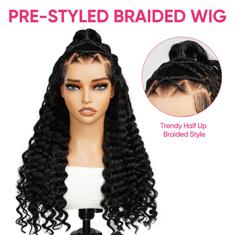 half braided hair