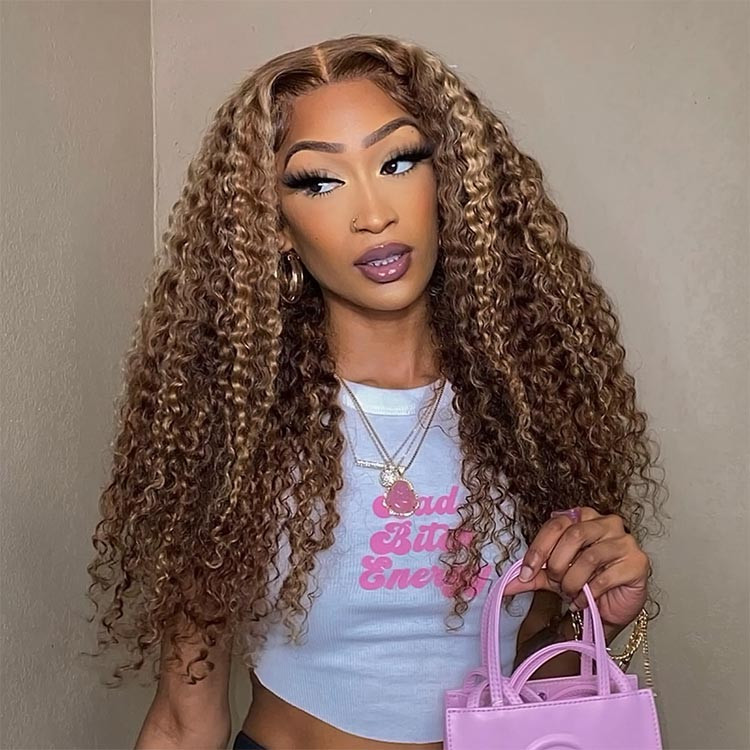 curly wig with highlights