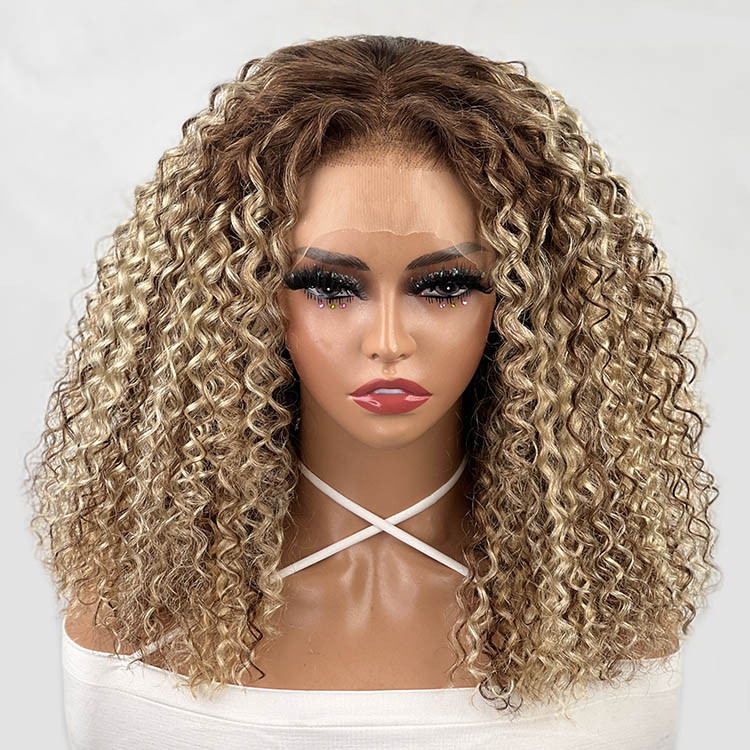 highlighted curly wig