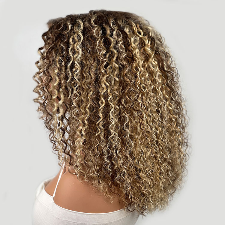 brown curly wig