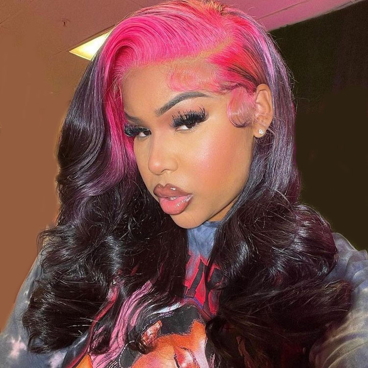 pink and black wigs