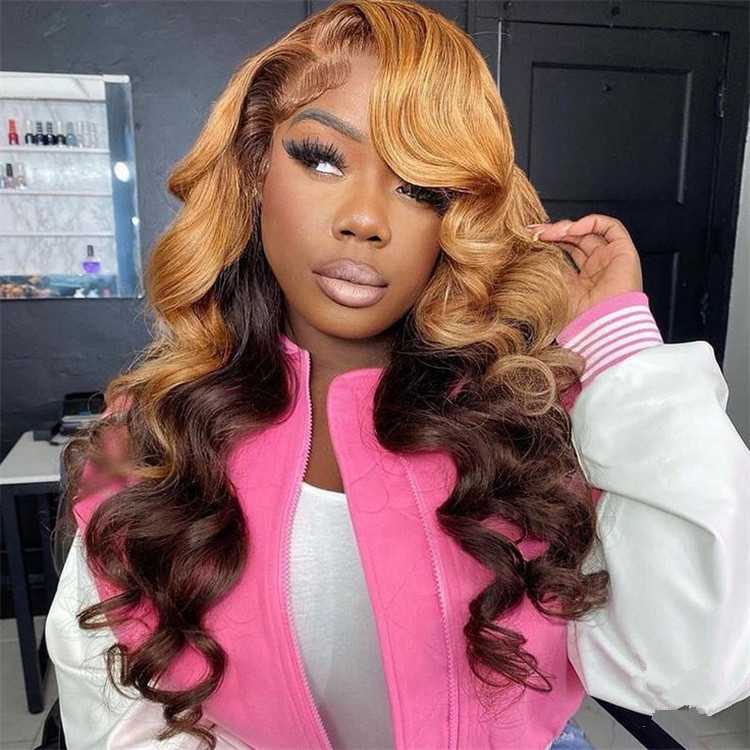 honey blonde and brown wig