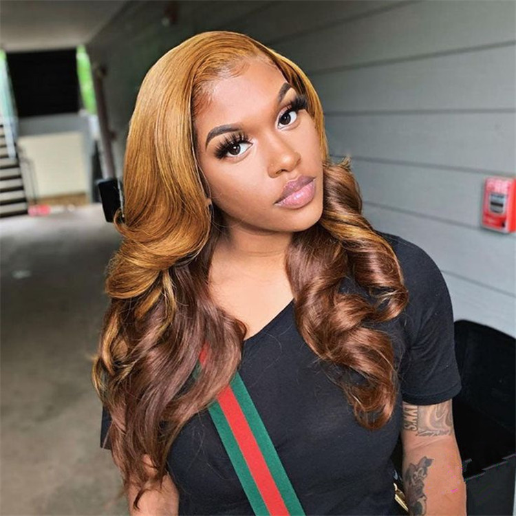 honey blonde and brown wig