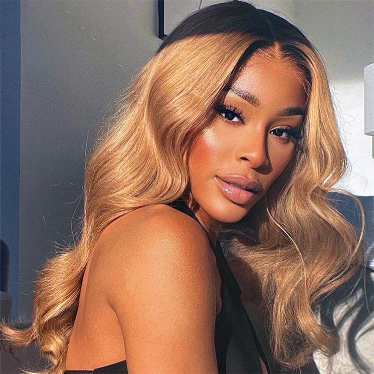 honey blonde body wave wigs
