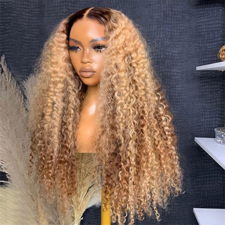 honey blonde glueless wig