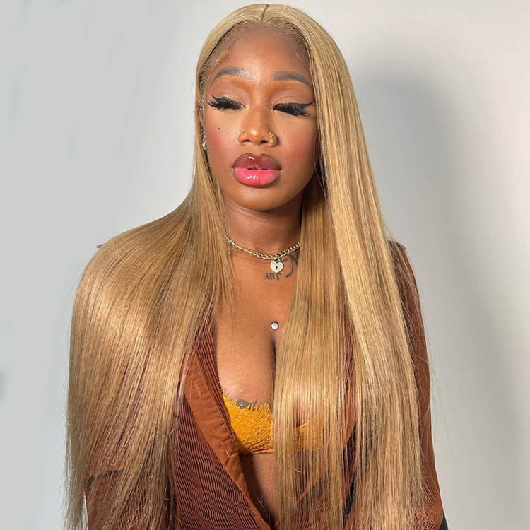 honey blonde straight wigs