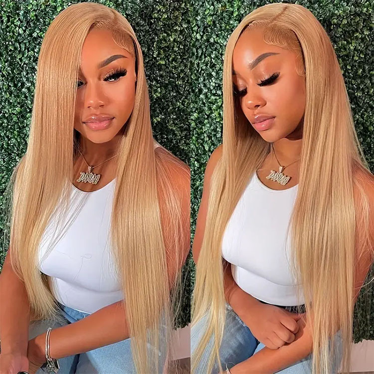 honey blonde straight wigs
