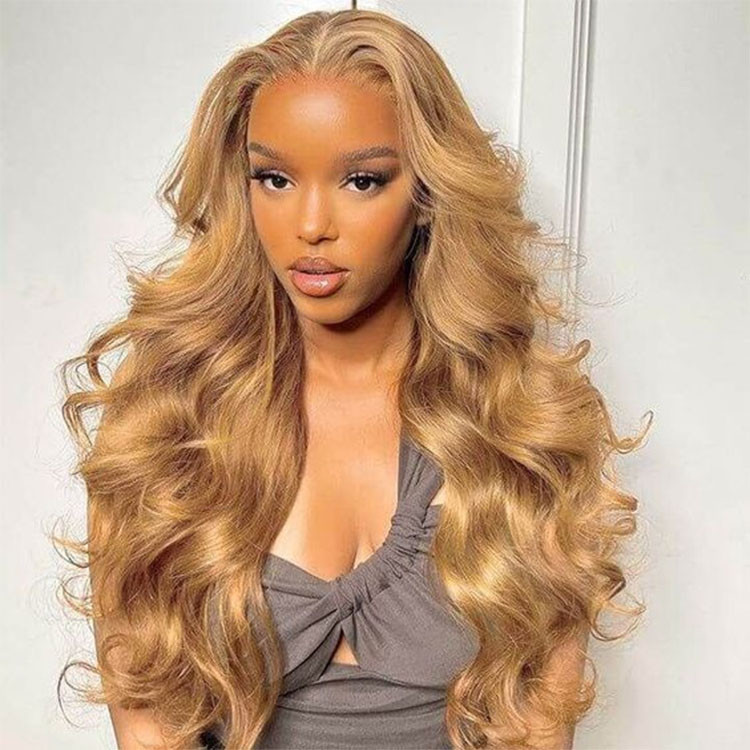 honey blonde body wave lace front wigs