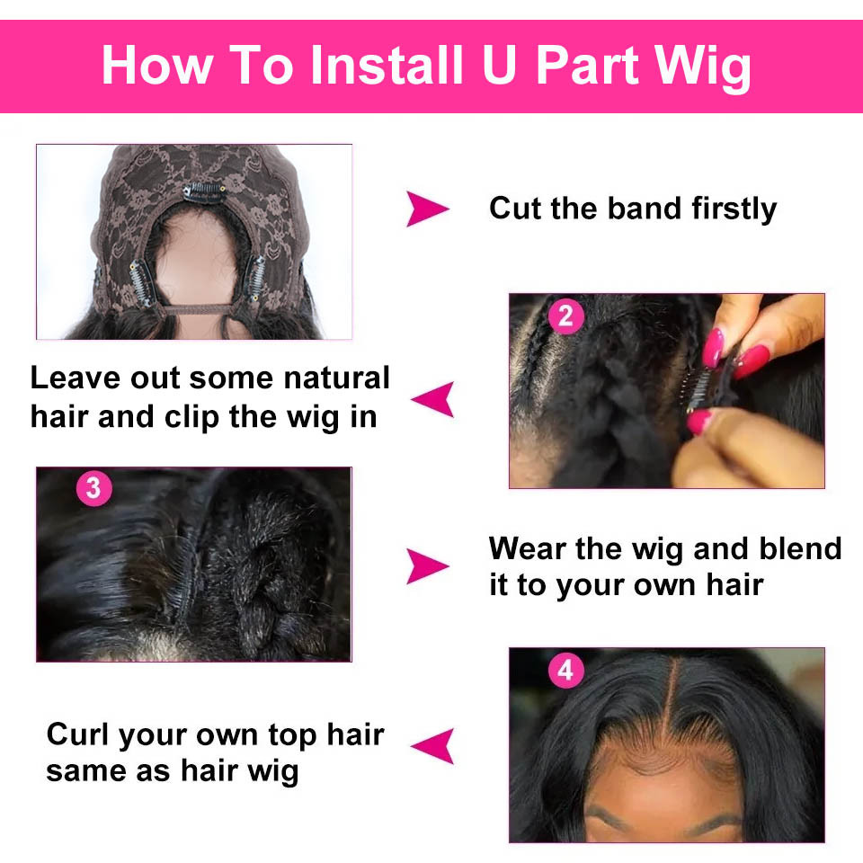 how to install u part wig