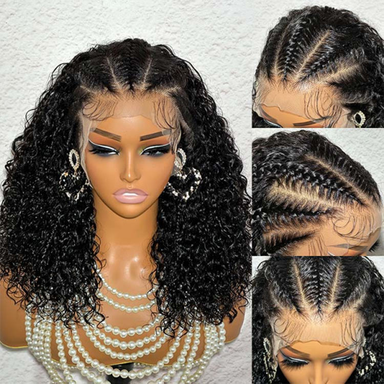 human hair short braided wigs