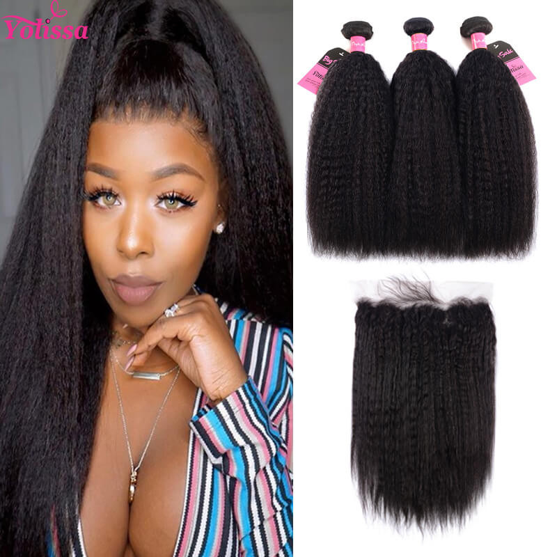 yaki straight bundles with lace frontal