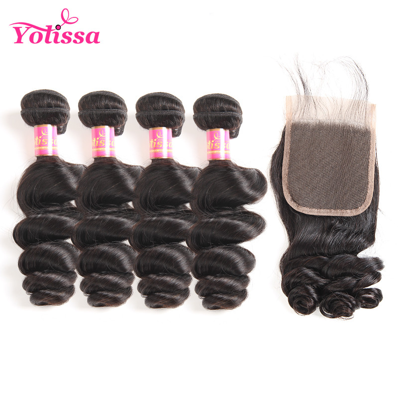 Yolissa 4 bundles human virgin Brazilian hair 