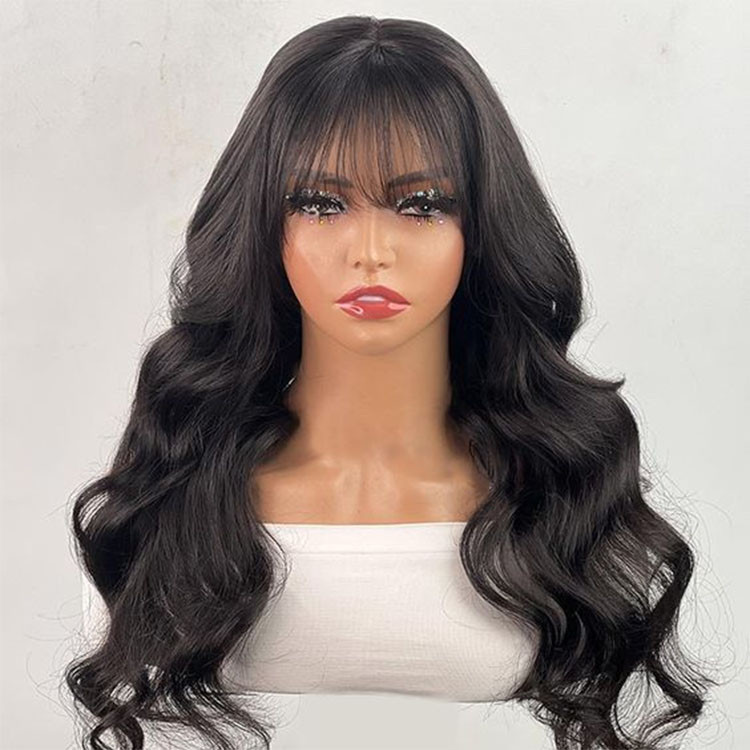 glueless wig with bangs