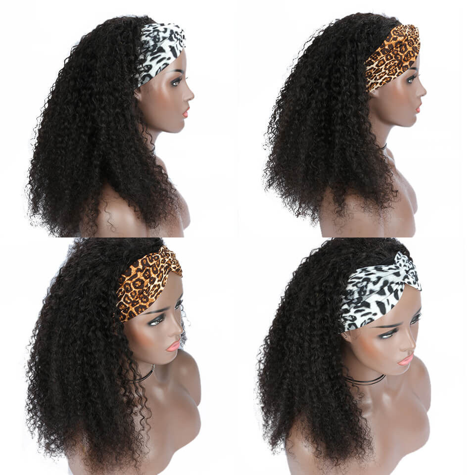 curly head band wigs