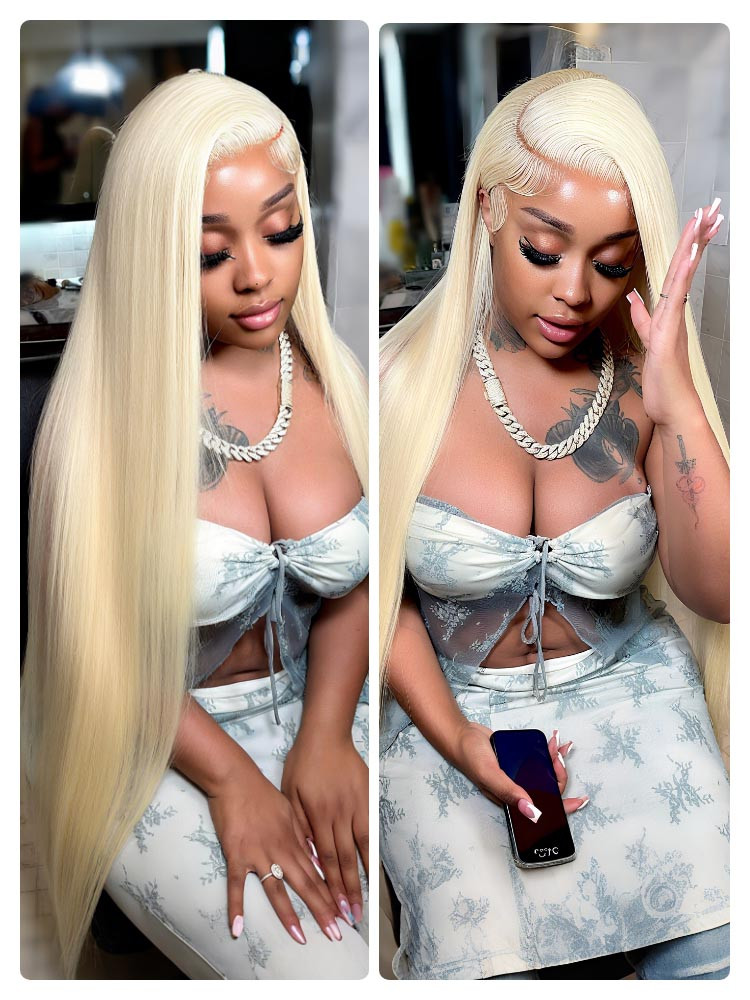 long blonde straight lace wig