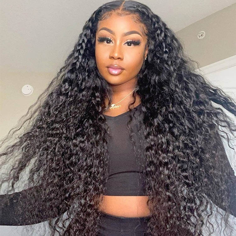 water wave lace front wigs human hair