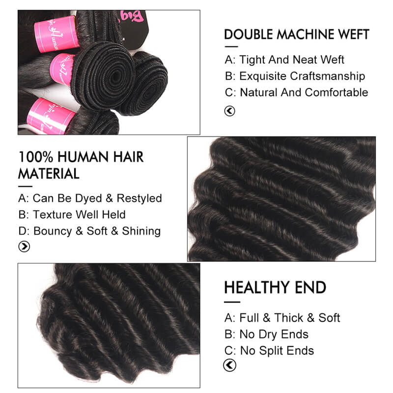 Loose Deep Wave 3 Bundles With Closure