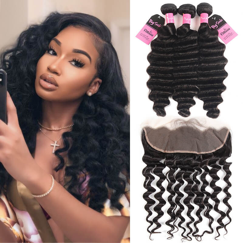 loose deep 3 bundles with frontal