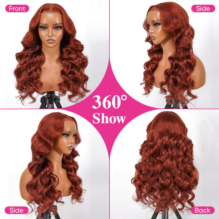 maple red glueless wig