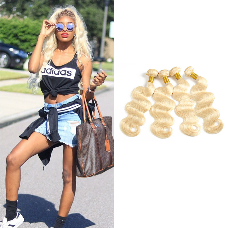 613 Blonde Human Hair 4 Bundles