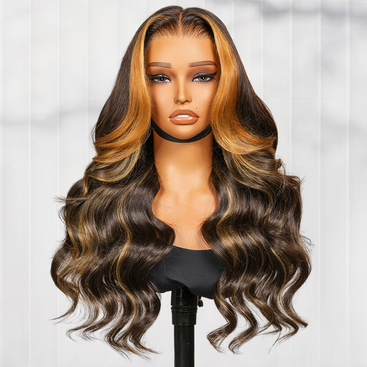black with blonde money piece