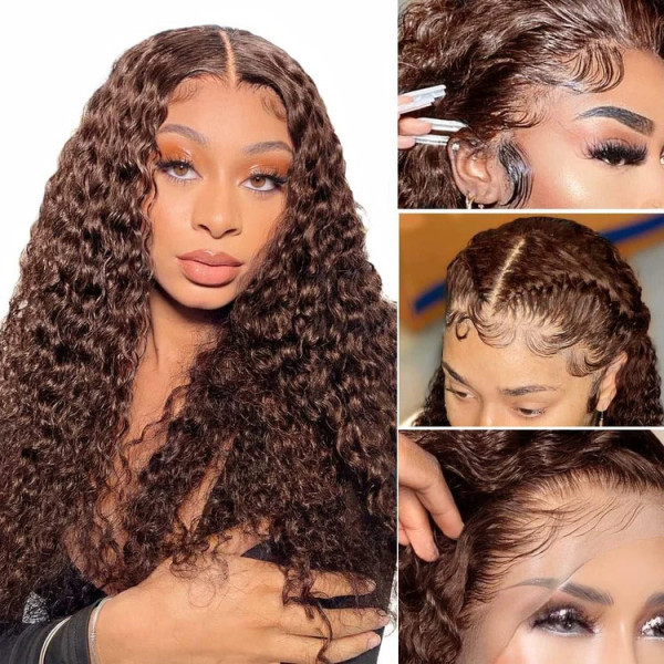 dark brown curly hair