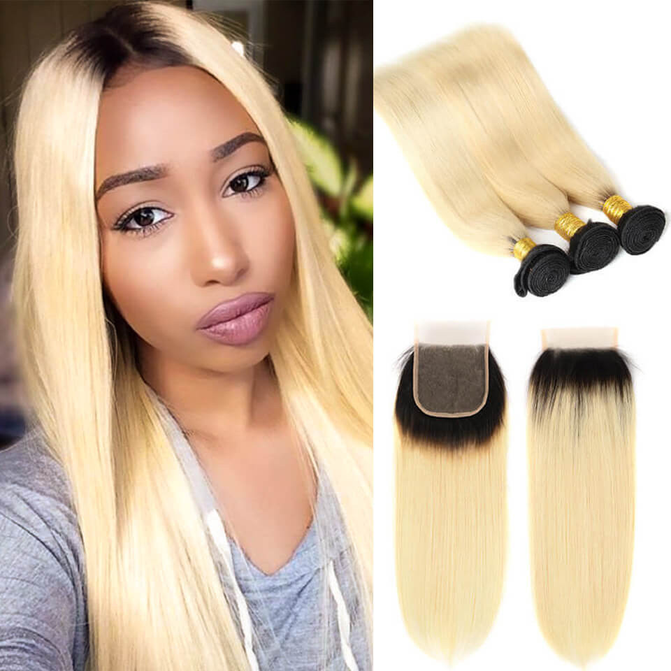 1b/613 straight 3 bundles with closure