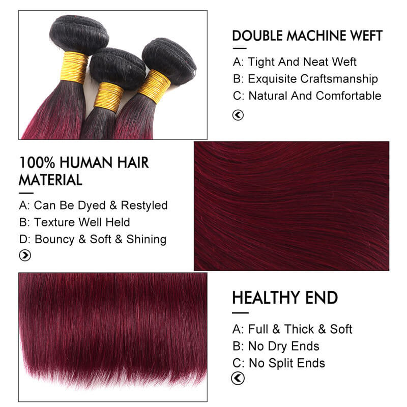 burgundy straight 3 bundles