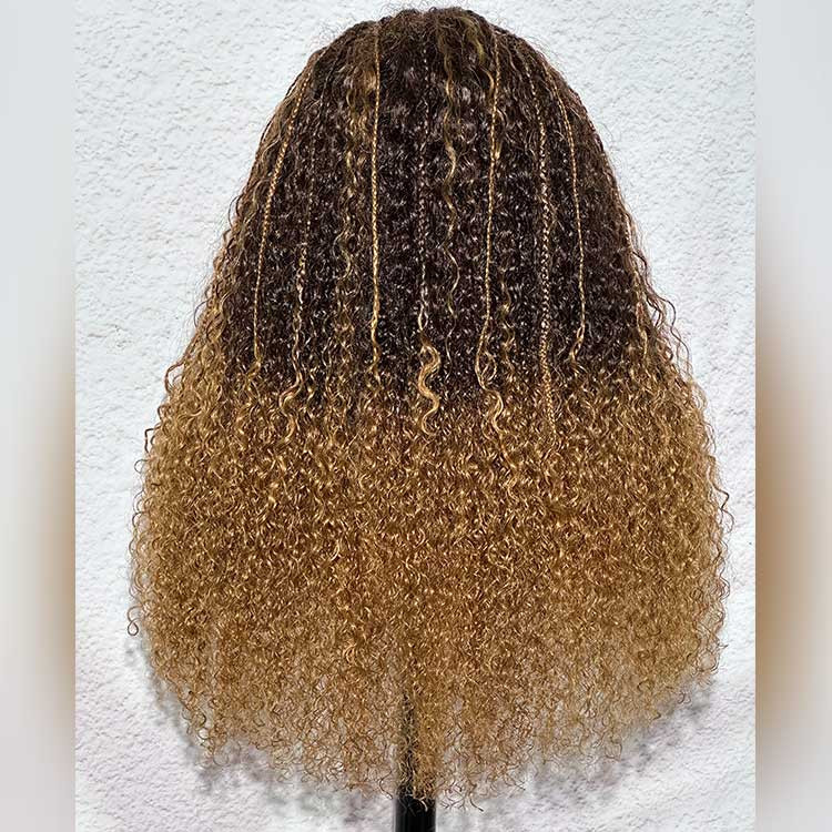 brown braided wig