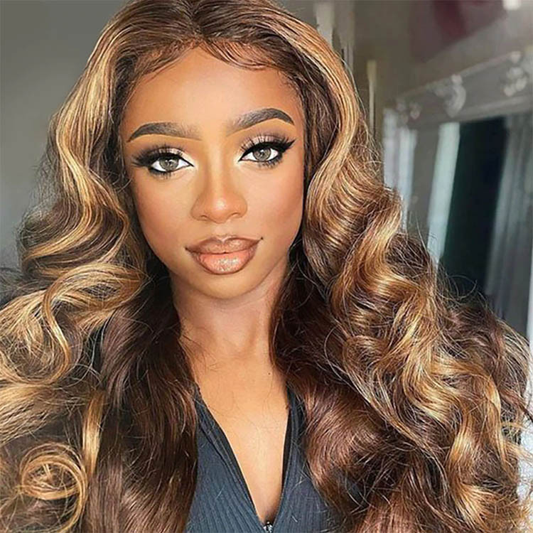 body wave highlighted wigs