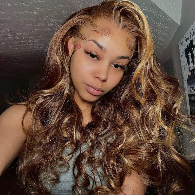 brown highlight wig