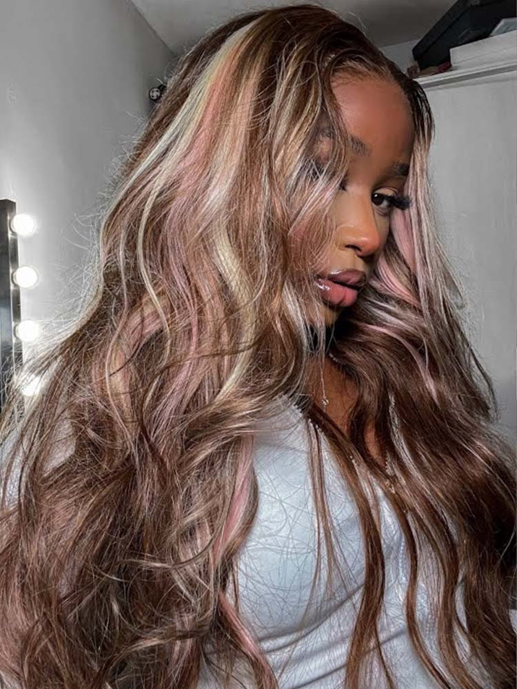 pastel pink HD lace wig
