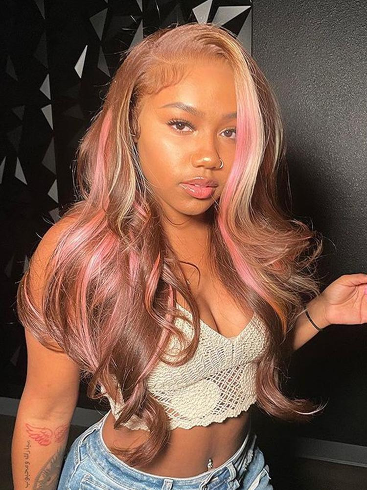 pink balayage hair wig