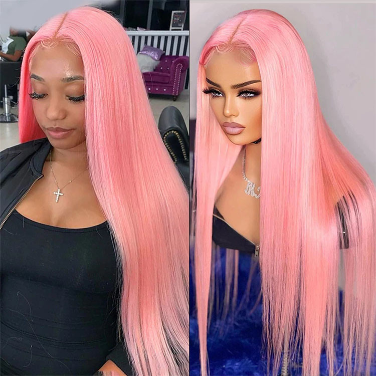 pink lace front wigs